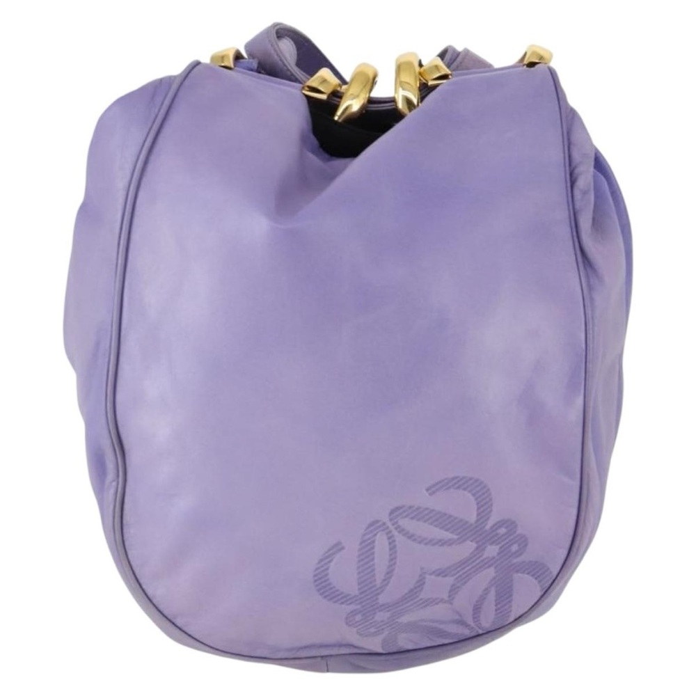 Loewe Purple Leather Anagram Hobo | Buttery Soft | Gold Hardware Dust Bag View 2